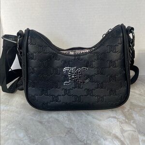 Juicy Couture Black Embossed JC Logo Crossbody with Stud Detail